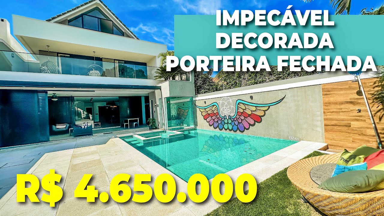 DECORADA à perfeição!!! Casa TRIPLEX moderna à venda com porteira fechada na Barra da Tijuca!