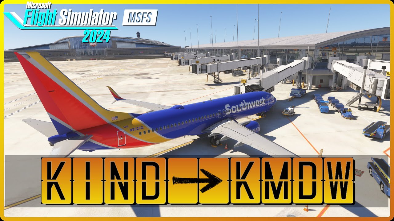 MSFS 2024 | INDI (kind) - CHICAGO (kmdw) | FULL IMMERSION W/ BEYOND ATC,FS2CREW,GSX,CHASE PLANE