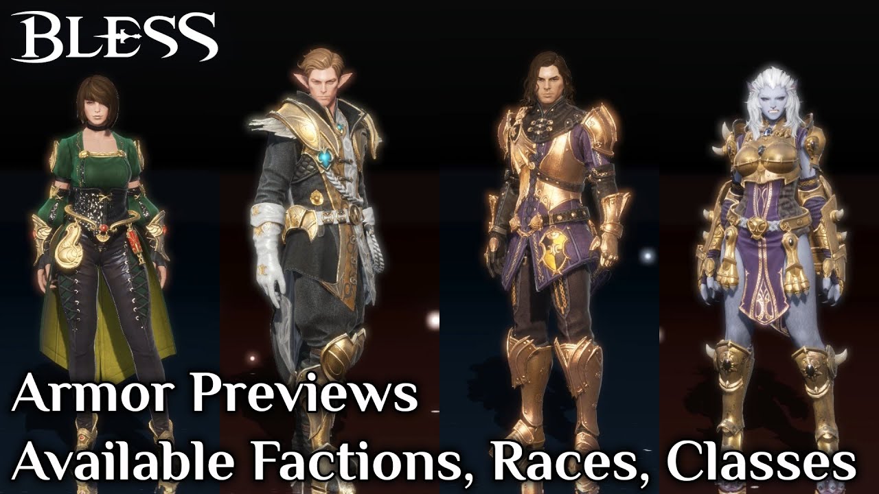 BLESS KR | Available Factions, Races and Classes | Armor Previews
