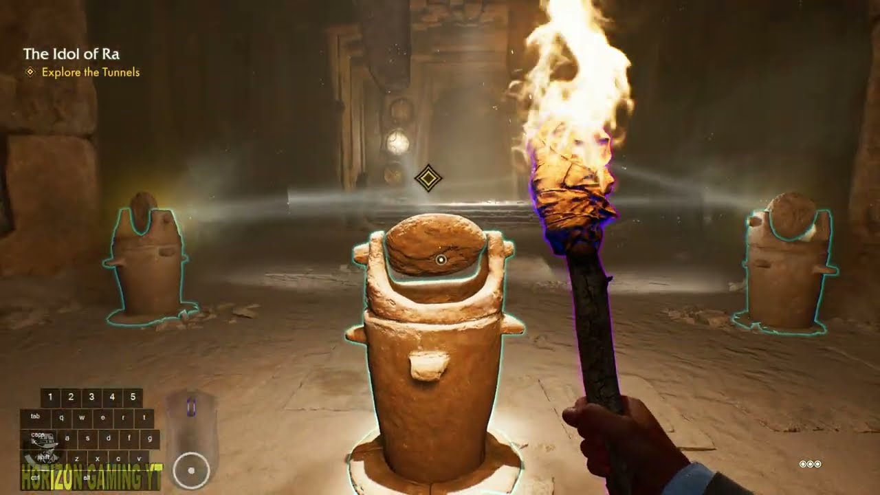 Indiana Jones Find a way across, Explore the tunnels, Explore the Temple in The Idol of Ra