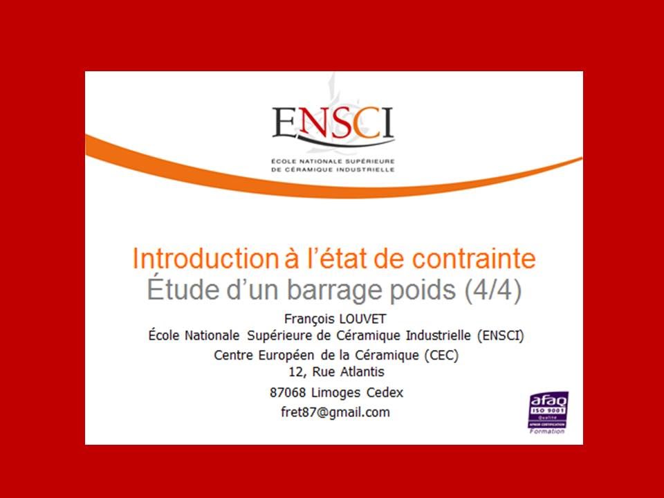 Etude des contraintes - Barrage (4/4)