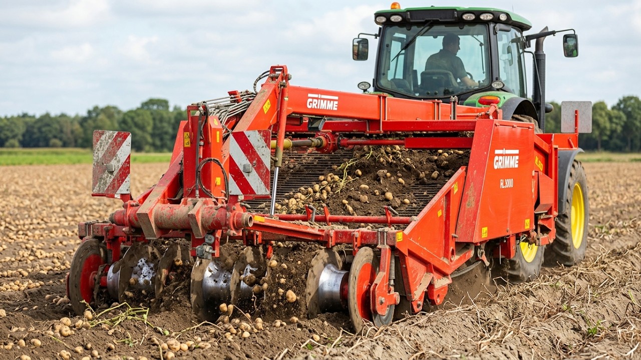 Harvesting potatoes with Grimme RL3000 Akkerb.Duisterwinkel t Zandt B.V.
