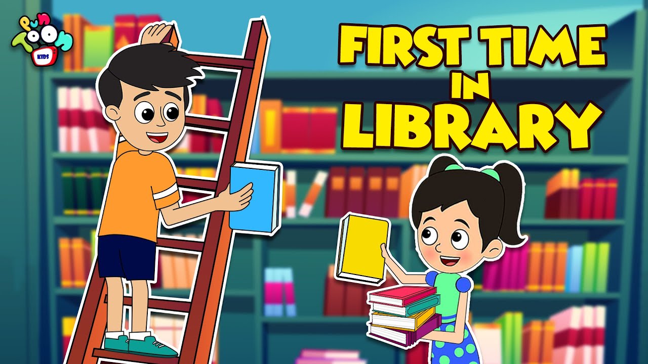 First Time in Library | Animated Stories | English Cartoon | Moral Stories | PunToon Kids