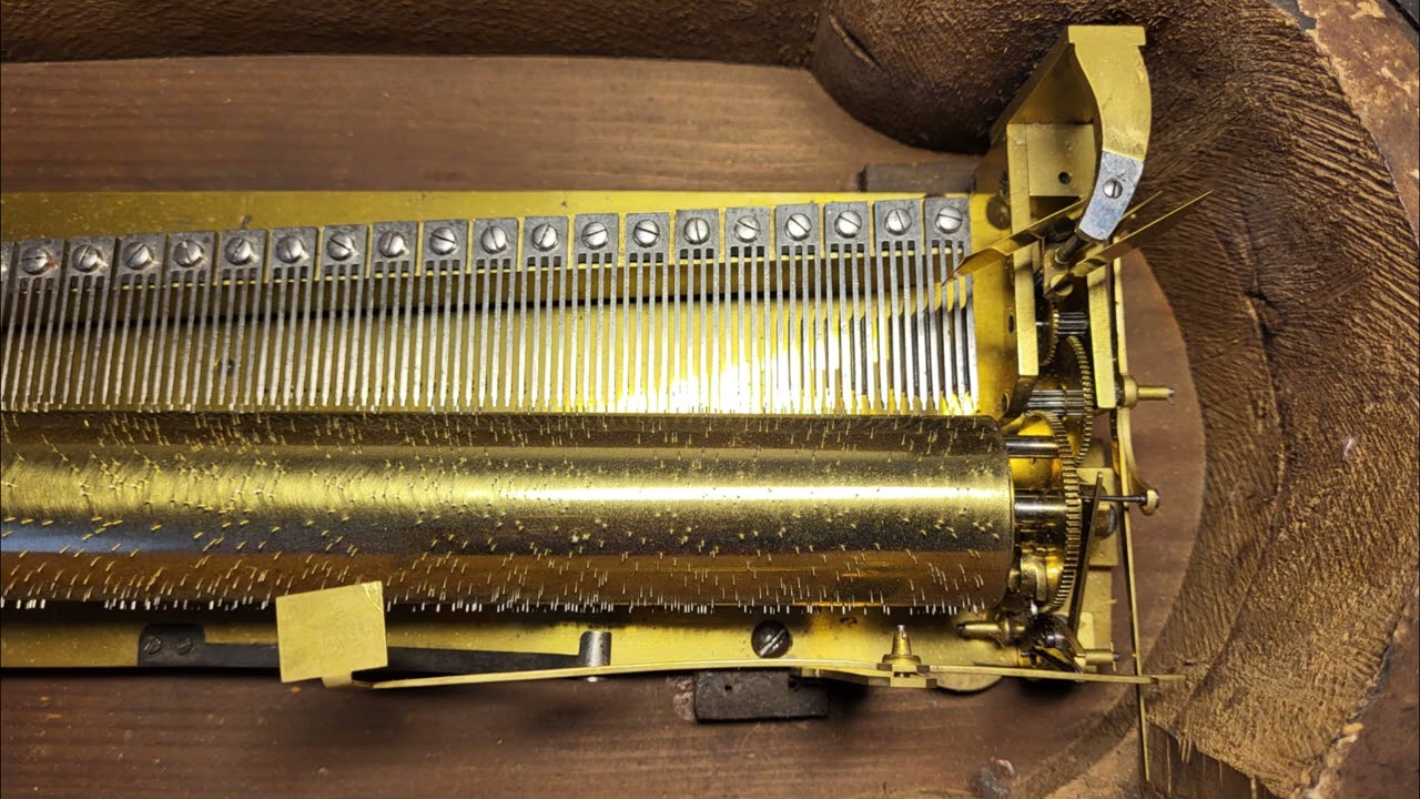 Antique Cylinder Music Box with Fusee Drive