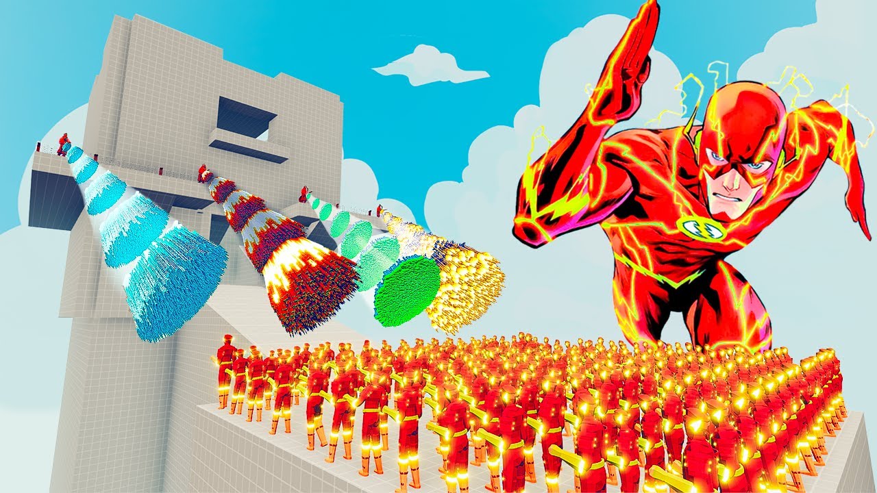 100x FLASH + 1x GIANT vs 4x EVERY GOD - Totally Accurate Battle Simulator TABS