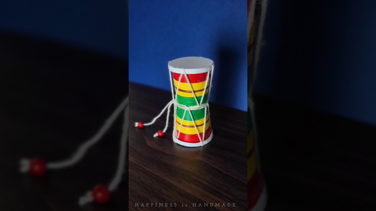 Damru making with Paper cup || Shivratri Craft ideas || #shorts #shivratricraft #damru