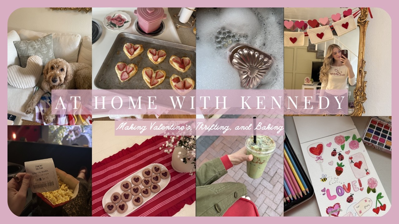 VALENTINE'S DAY | baking, watercoloring valentine's, and thrifting