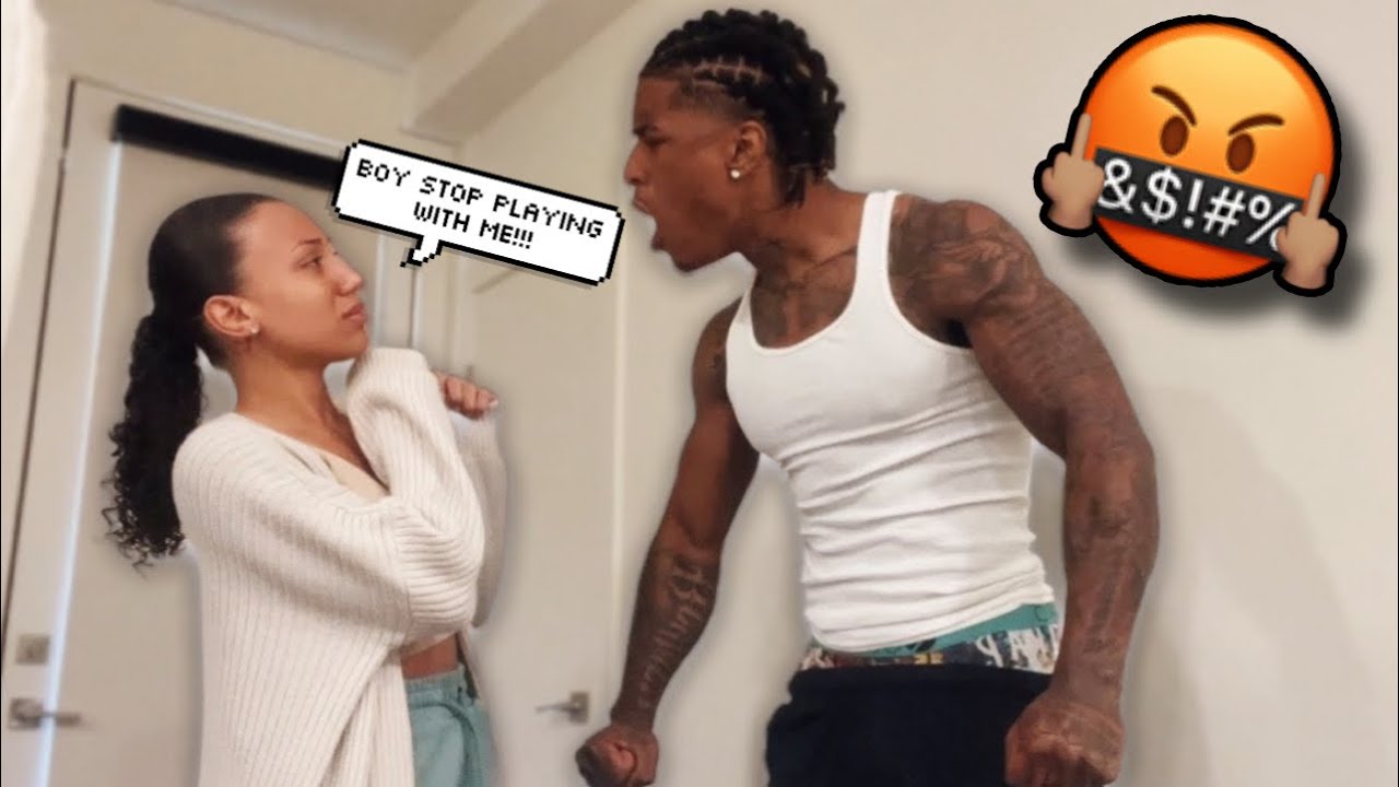 Acting Like I'm Going To Hit Her To See How She Reacts!!! *BAD IDEA*