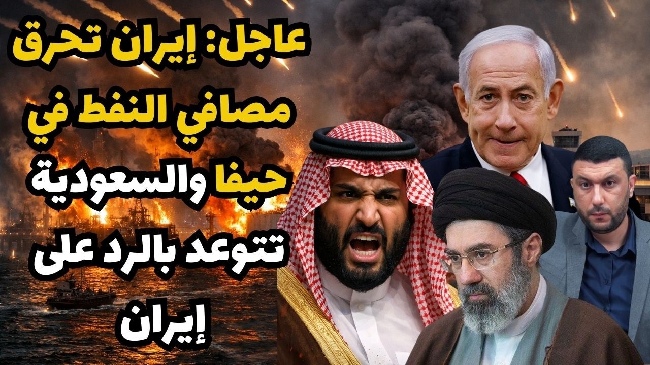 عاجل: ايران تقصف  مصافي النفط في حيفا واشتعال النيران فيها..والسعودية تهد.د ايران بالرد عليها