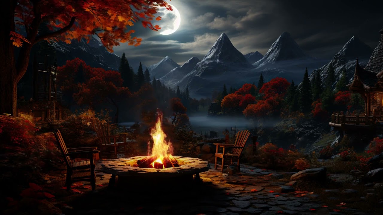 Tranquil Night by the Campfire 🌙😴 Cricket Serenade and Nature's Lullaby for Deep Sleep
