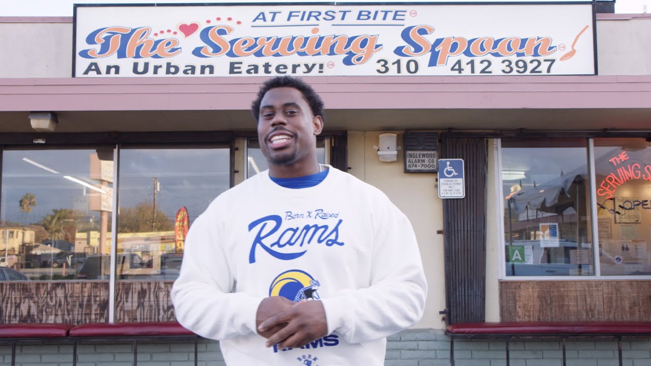Rams DL Sebastian Joseph-Day Visits One Of Inglewood's Most Iconic Restaurants: The Serving Spoon
