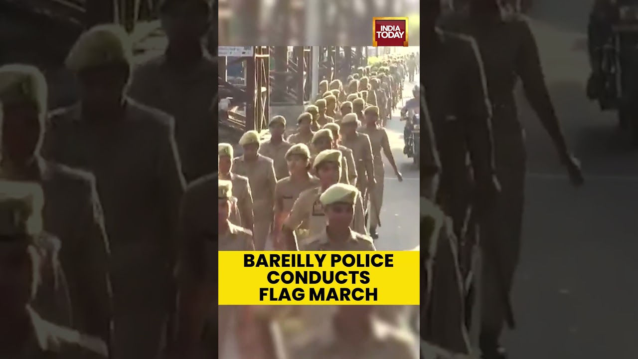 Bareilly Police Conducts Flag March Following Violence Protest Over 'I Love Mohammad' Row