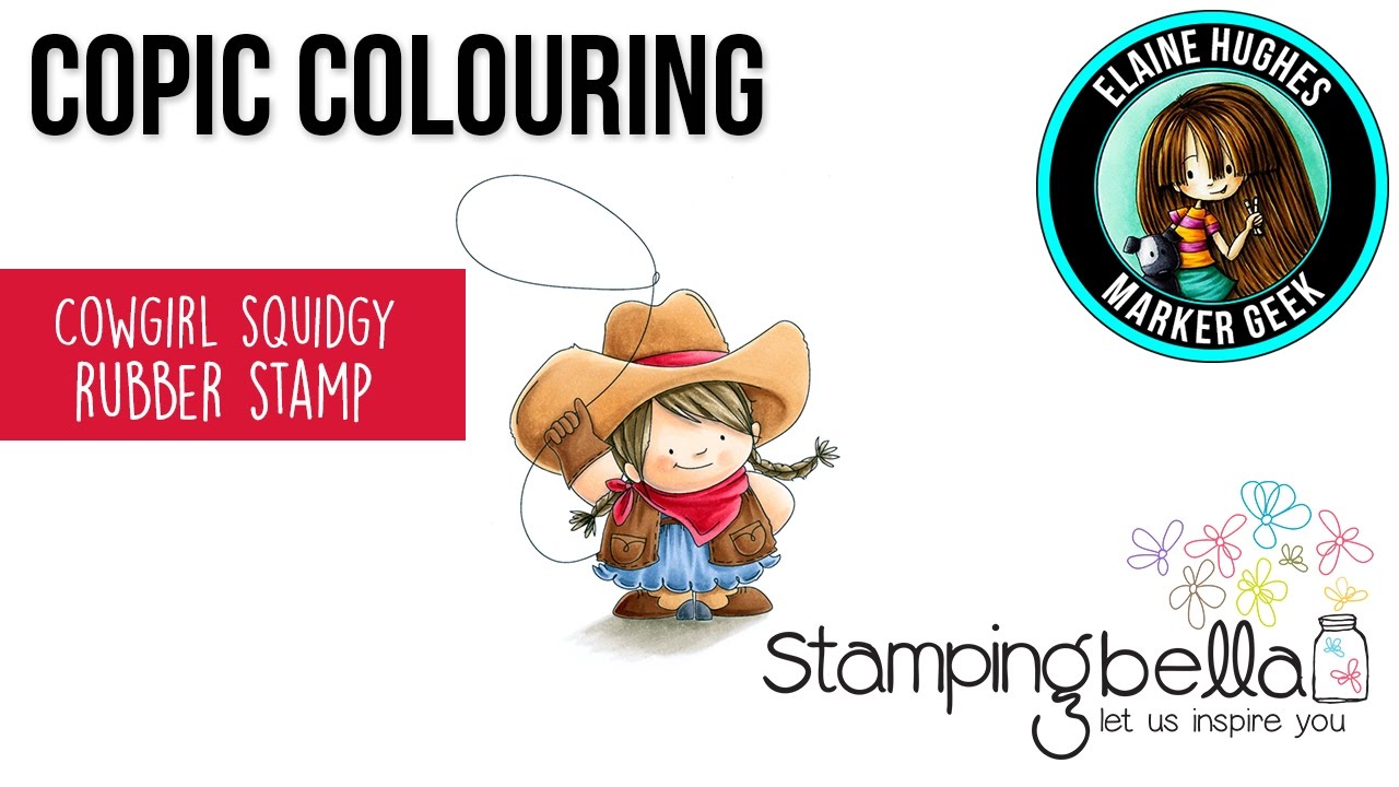 Copic Coloring Stamping Bella 2017: Squidgy Cowgirl rubber stamp set