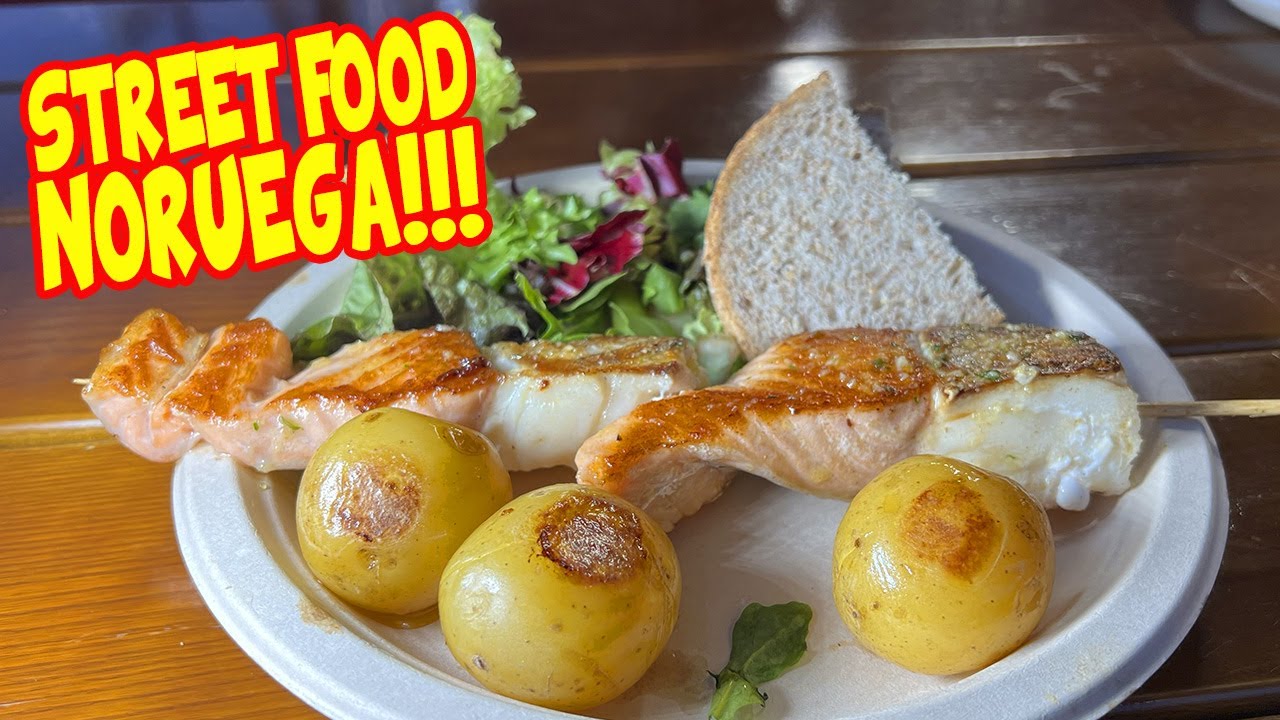 El MEJOR STREET FOOD de PESCADO de NORUEGA...ponen PAELLA