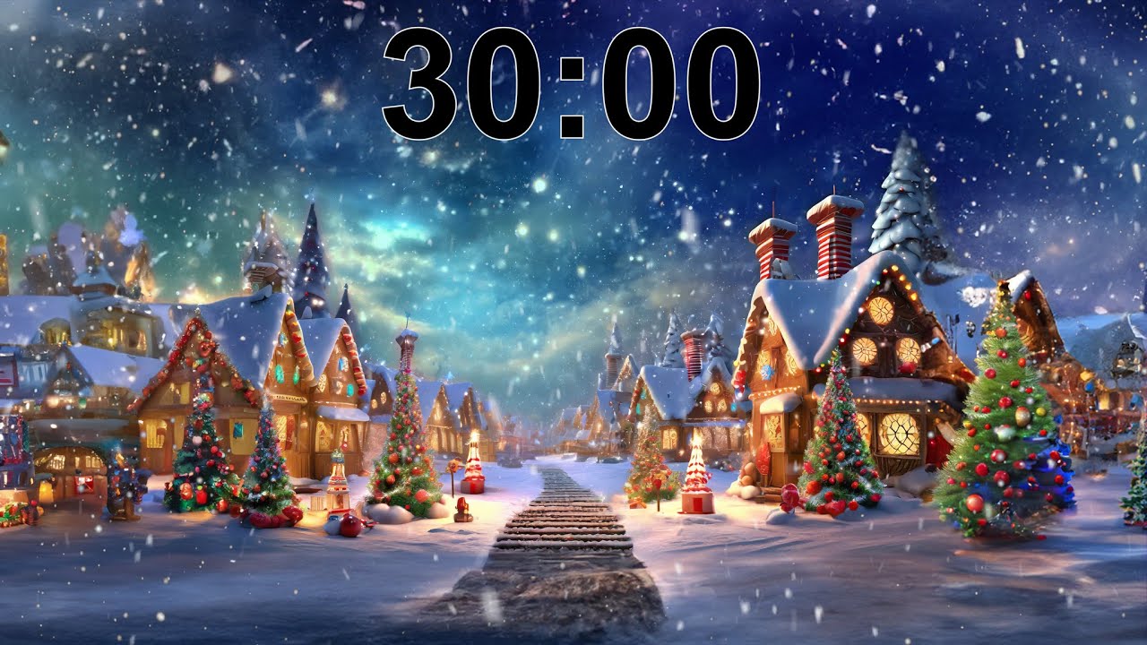 30 Minute Timer w/ Christmas Music & Animation 🎄