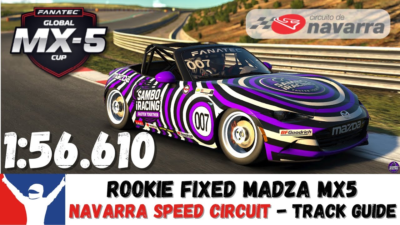 iRacing Mazda MX5 - Navarra Speed Circuit - 1:56.610 - Navarra Track Guide MX5