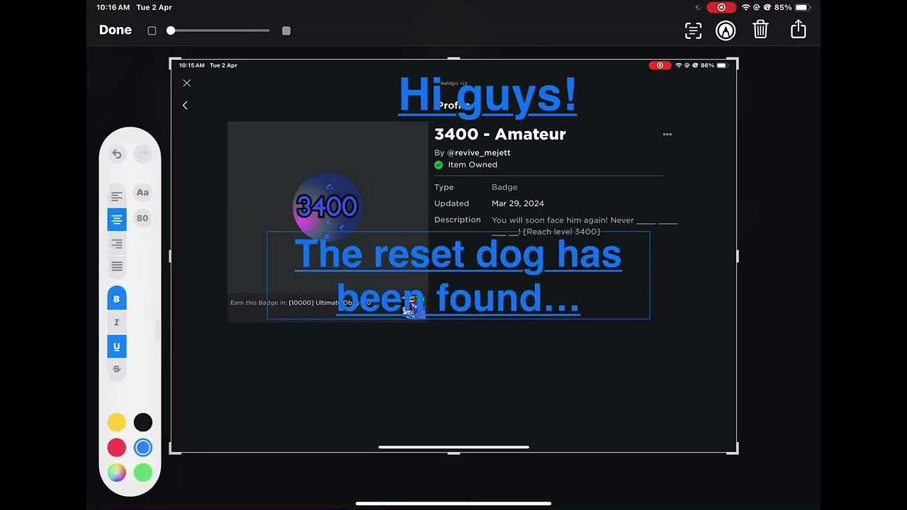 Reset dog in ultimate obby 2.0 found?!
