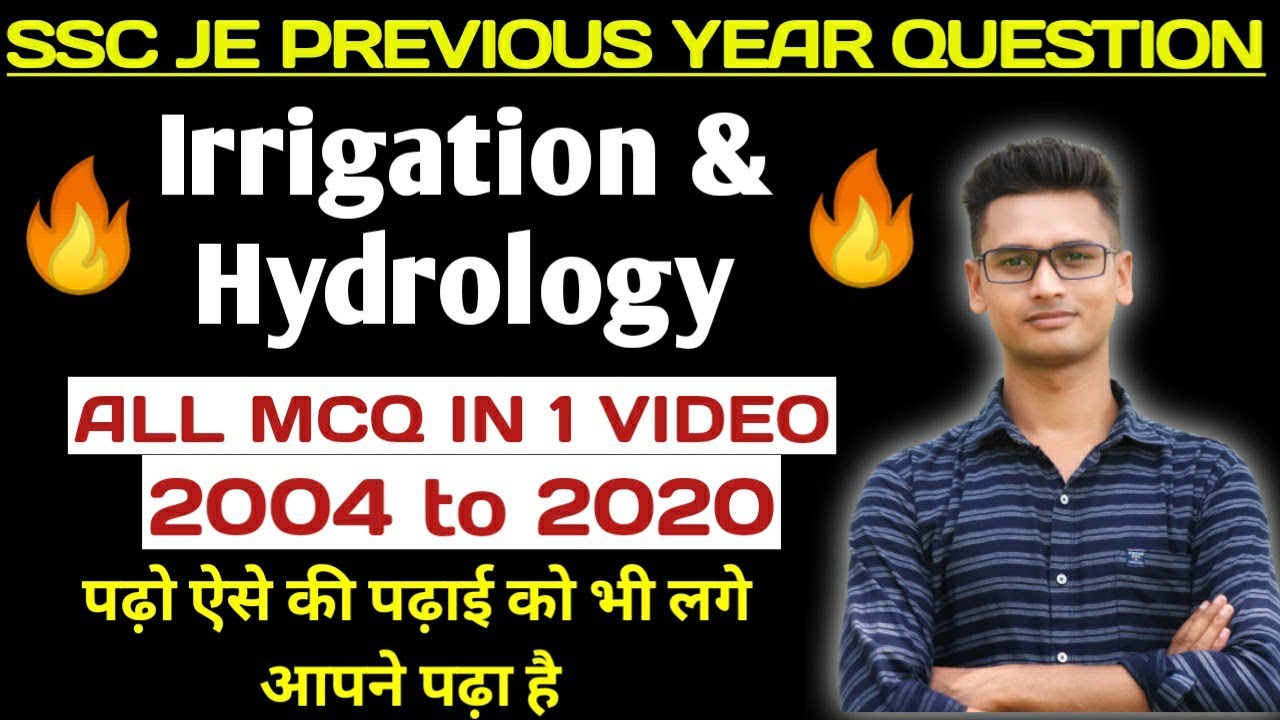Irrigation & Hydrology || SSC JE irrigation Previous Year Question Paper || SSC JE civil Engineering