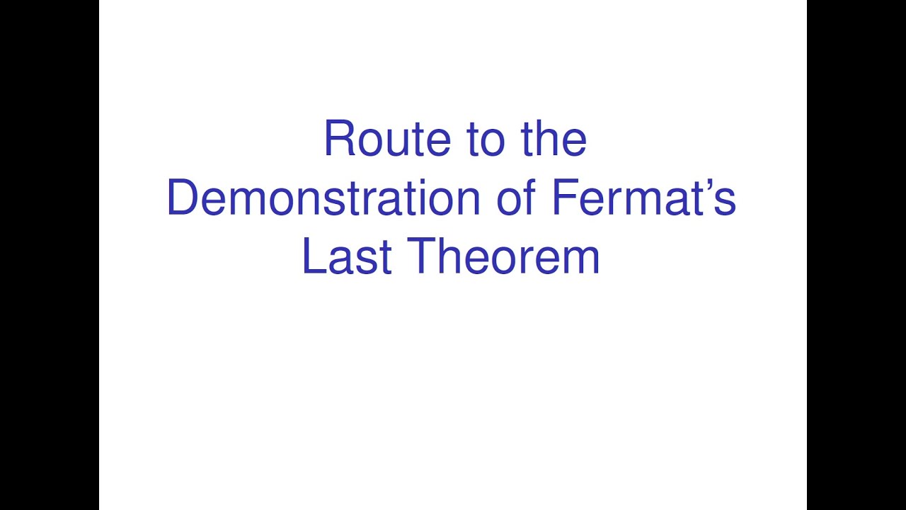 Route to the Proof of Fermat's Last Theorem (P1: Introduction)