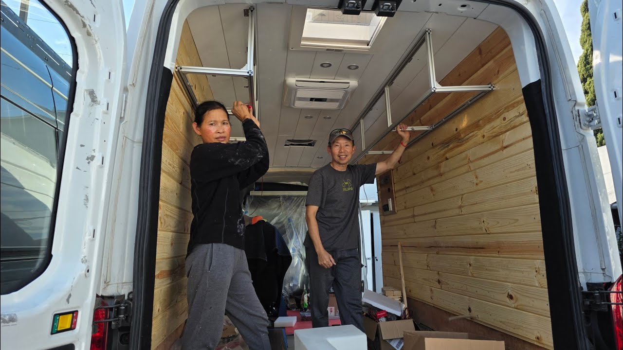 New Van Build Project- Ford Transit conversion. Aluminum Extrusion cabinet framing 