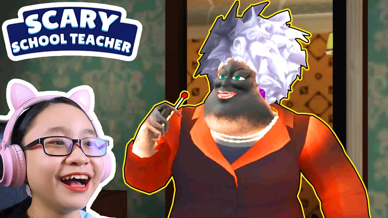 Scary School Teacher - She's Scarier than Miss T!!!! - Part 2 - Let's Play Scary School Teacher!!!
