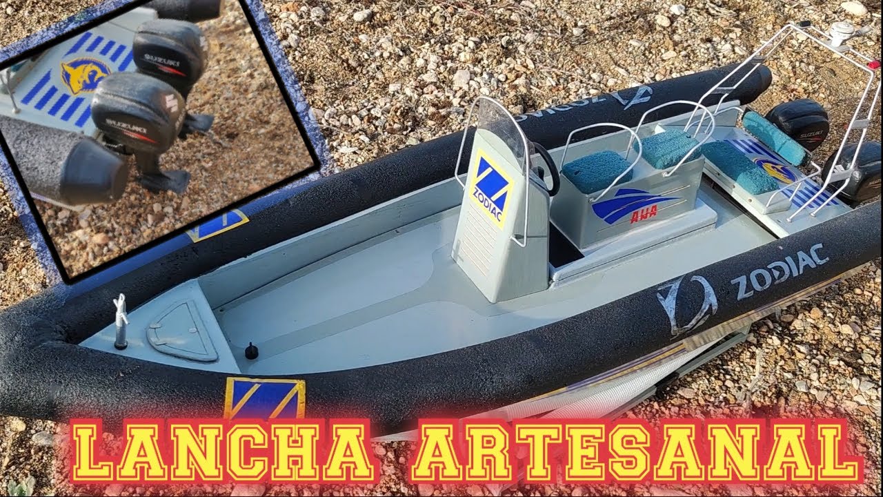 Te enseño una Lancha Zodiac hecha completamente a mano, además la probaremos en funcionamiento!!