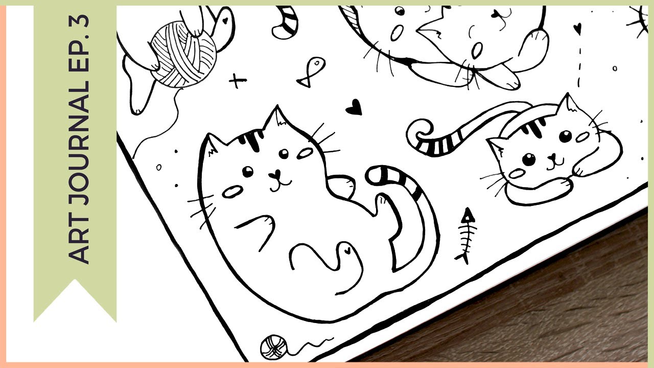 Doodling for Beginners | Cute Cat Doodles | Art Journal Thursday Ep. 3