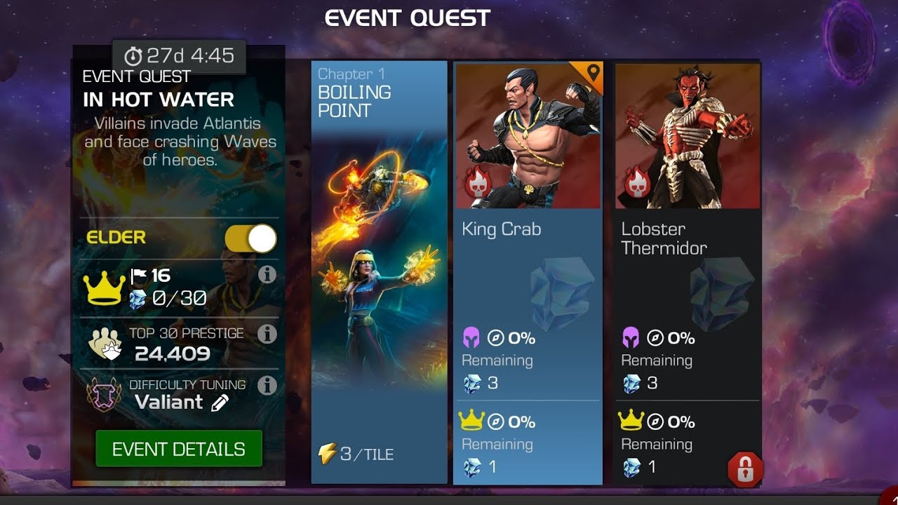 Marvel Contest of Champions- May EQ- Elder Difficulty Quest 1