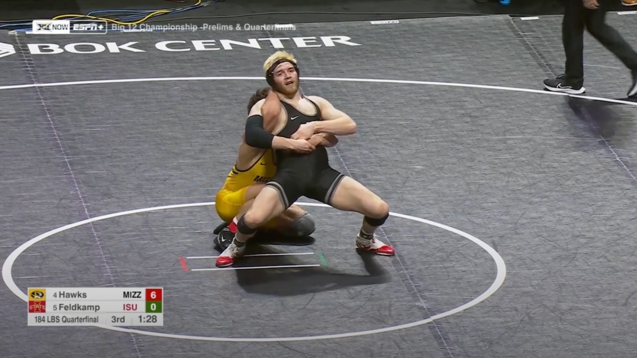 184lbs Colton Hawks (Missouri) vs Will Feldkamp (Iowa State)