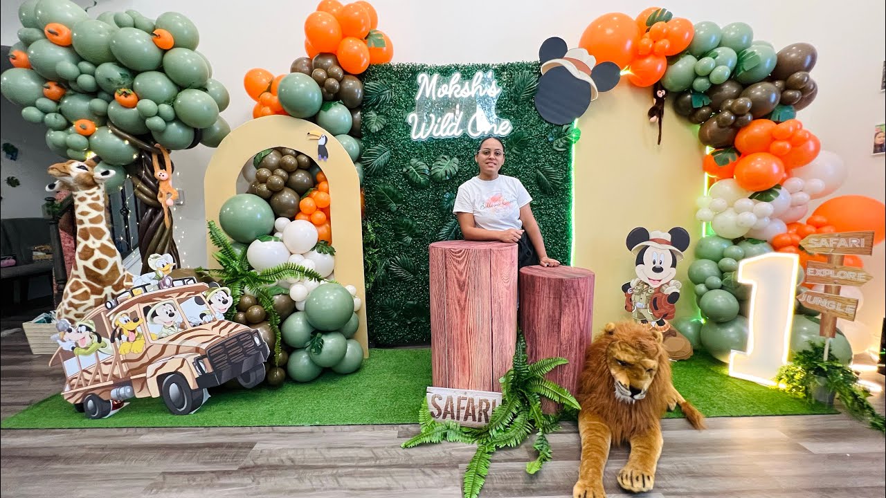 Mickey Mouse safari decoracion para fiesta de cumpleaños