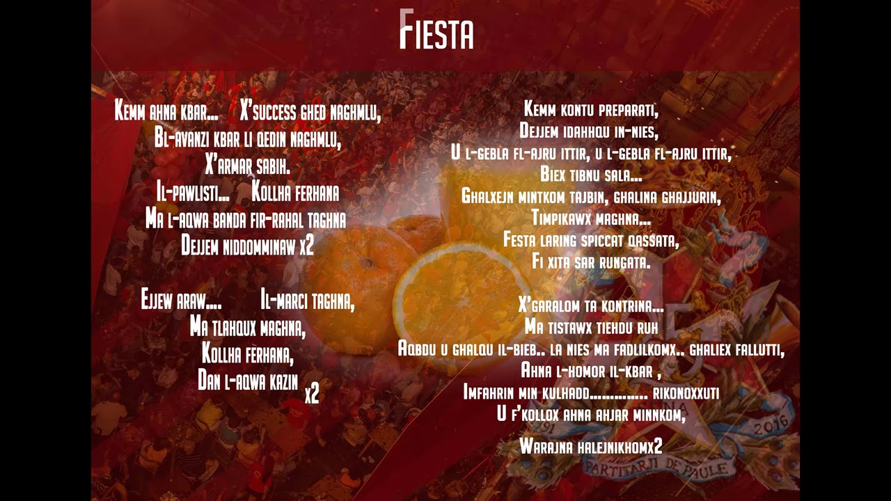 Fiesta - Banda Kristu Re - Marci Brijjuzi