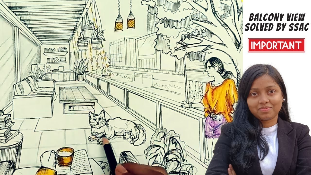 Step-by-Step BALCONY VIEW Drawing for JEE BArch & NATA | Practice Video by   @ssacinstitute​