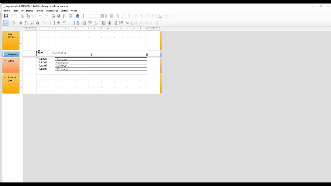 Informes en LibreOffice Base