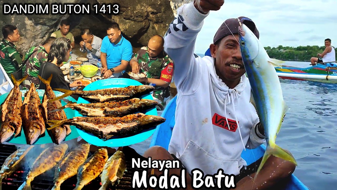 Gampangnya Mancing Ikan modal batu strike nonstop, BBQ bersama DANDIM BUTON 🥰