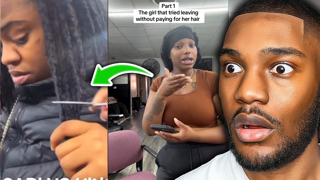 HAIRSTYLIST CUTS CLIENTS HAIR OFF For TRYING TO RUN OFF Without Paying!