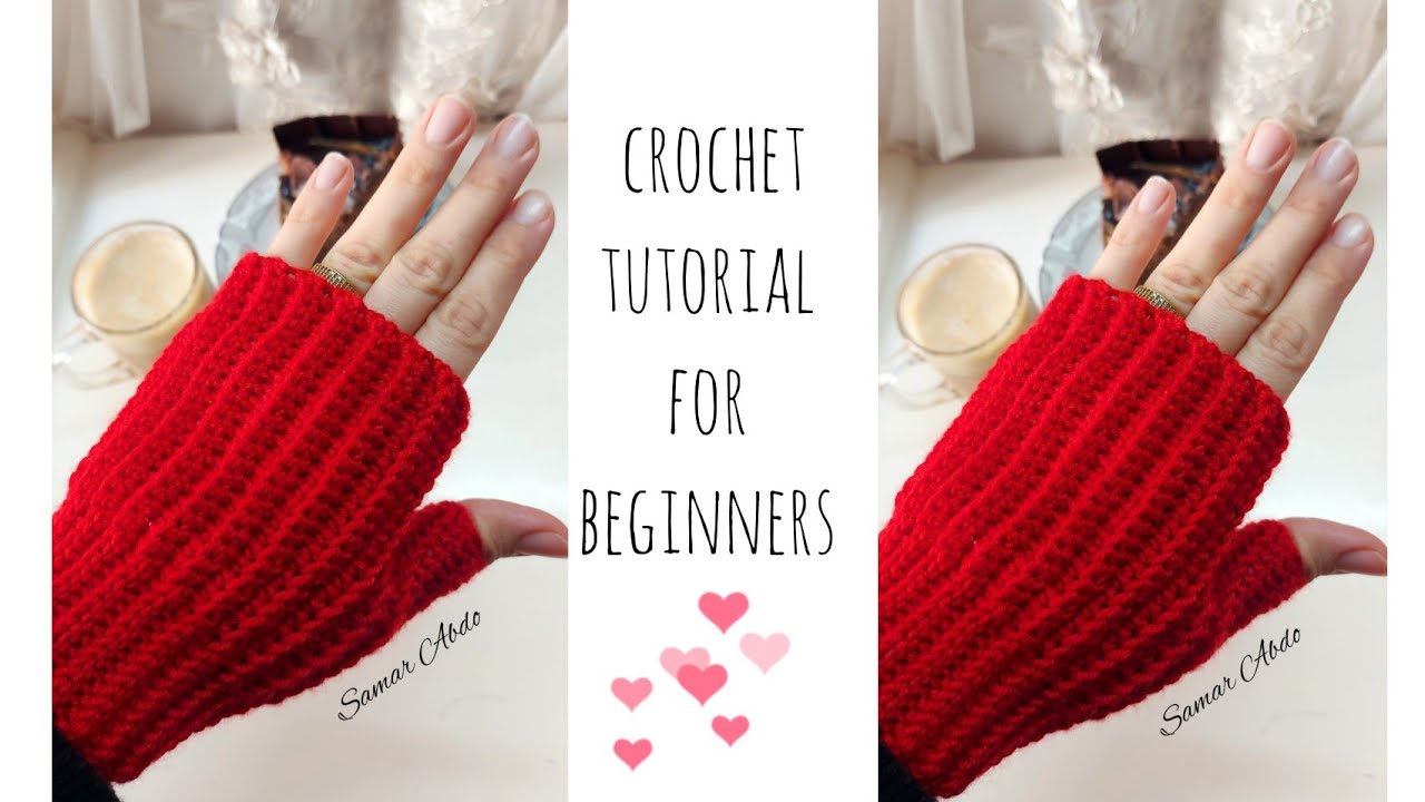 How to crochet gloves   جوانتى / قفازات كروشيه شبه التريكو 💗💗