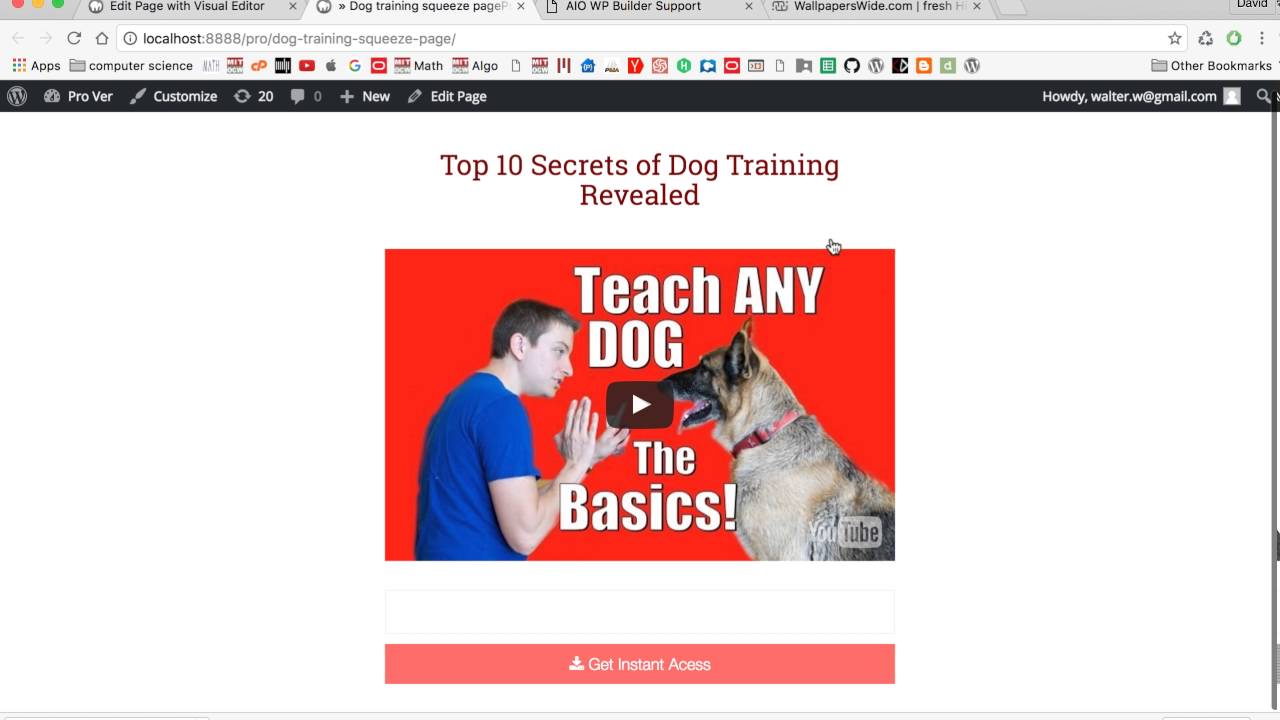 How To Create Squeeze Page With AIO WP Page Builder