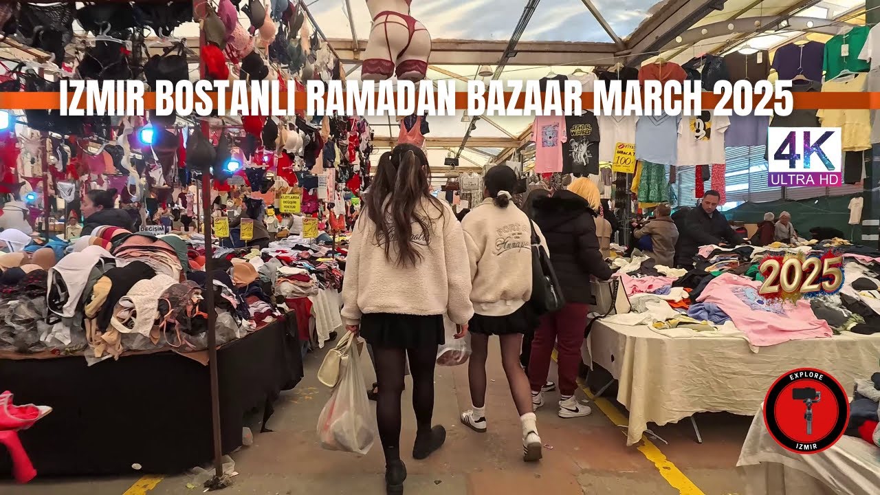 IZMIR BOSTANLI RAMADAN BAZAAR 2025 Walking Tour | 4k UHD 60fps | İZMİR BOSTANLI PAZARI