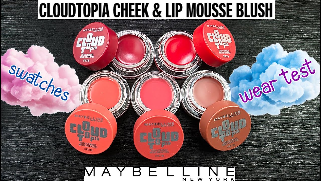 Обзор и свотчи румян и помады Maybelline Cloudtopia Cheek & Lip Mousse Blush
