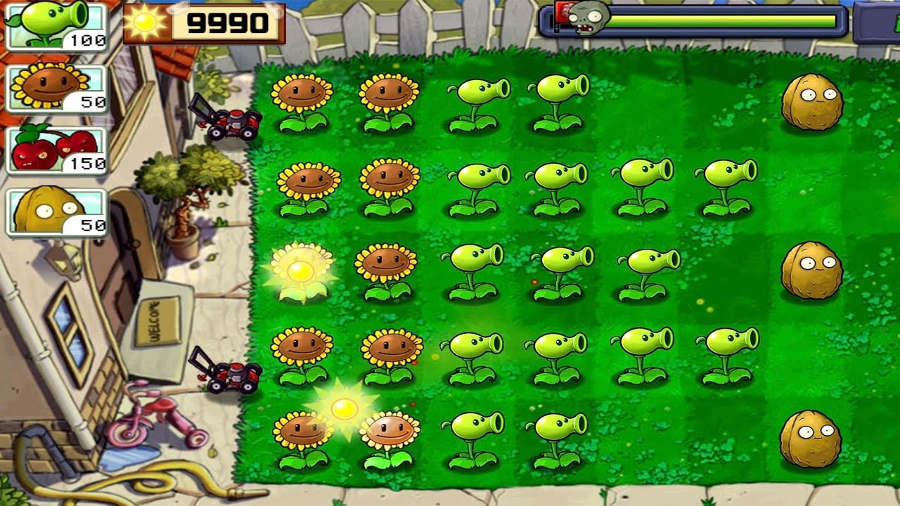 Plants vs Zombies | Adventure : Day | Level 1 - 4