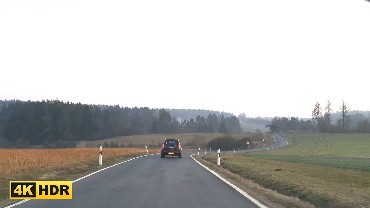 Evening Drive / From Weismain to Heiligenstadt / Beautiful Scenery / Fog / 4k HDR / Soft Lo-Fi Beats