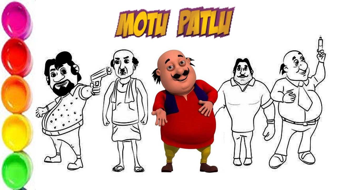 Motu Patlu and Friends | how to colour Motu Patlu step by step | Easy Drawing