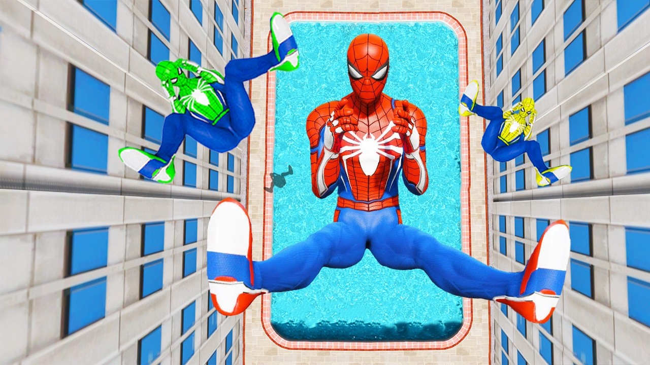 Rainbow Spiderman Ragdolls in GTA 5 (Compilation ) #19