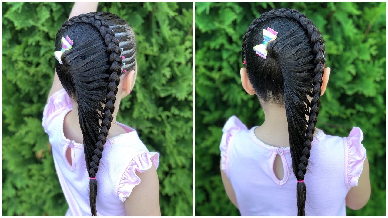 PEINADO PARA NIÑAS  TRENZA MARIPOSA Y LIGAS🦋 |peinados fáciles y bonitos✔