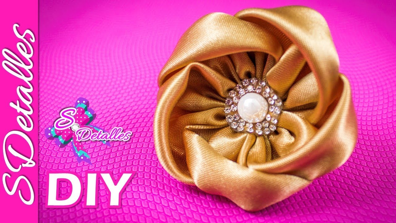 Como hacer flores: Flor de Tela Satinada | Video# 65 | SDetalles | DIY