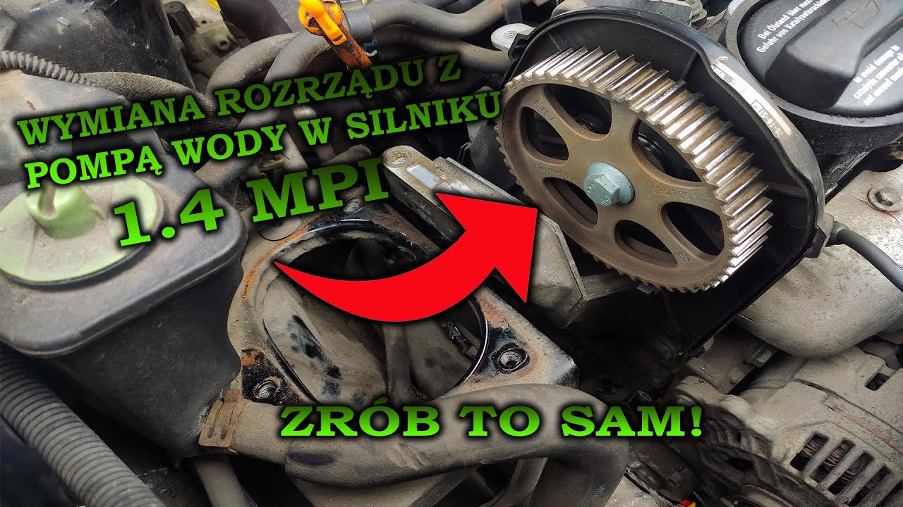 Wymiana rozrządu z pompą wody 1.4mpi. Zrób to sam