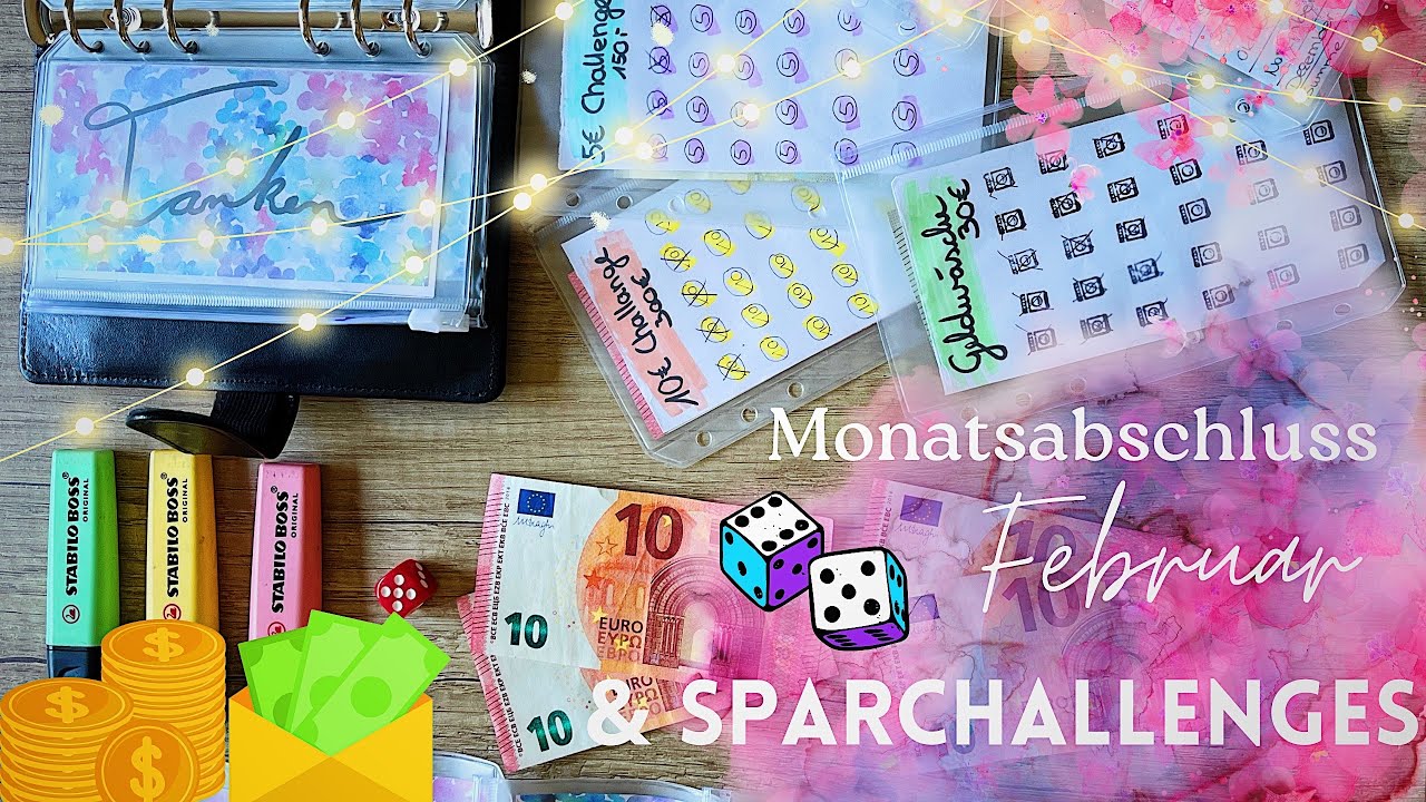Haushaltsbuch, Monatsabschluss Februar + Sparchallenges, Finanzen in den Griff bekommen