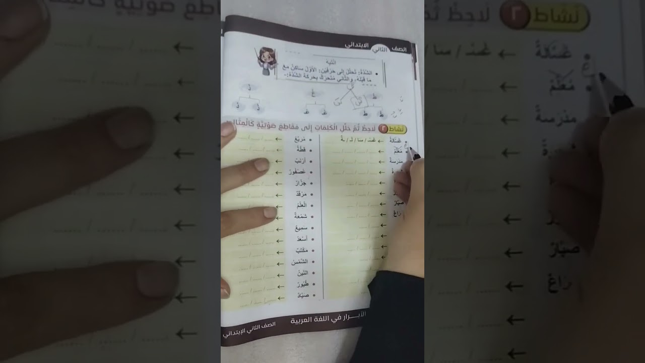 تحليل الشده للصف الثاني الابتدائي😘😘#تعليم #اكسبلور #الرسوم #تيك_توك #اكسبلور
