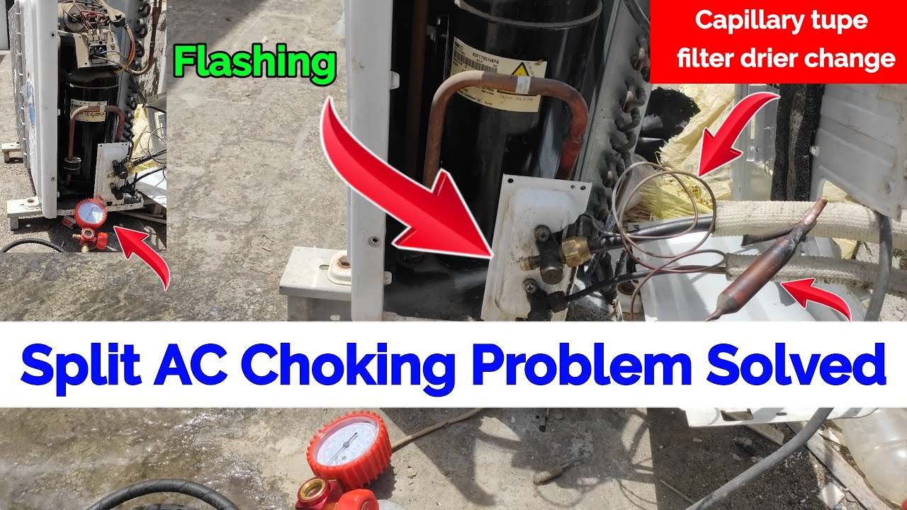 split Ac Choking Problem Solved, Split Ac 1.5 tan cooling problem, how to flashing in split ac, Ac?