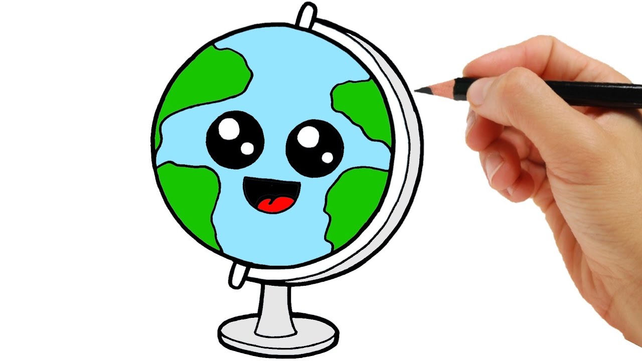 HOW TO DRAW EARTH KAWAII EASY